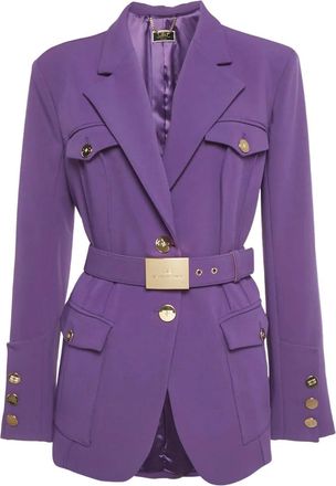 Elisabetta Franchi Blazer con cintura - Viola