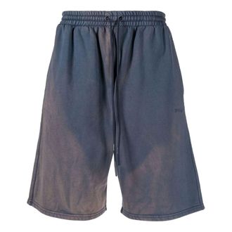 Off-white Mens Off-White SS22 Bleach Drawstring Lacing Straight Shorts Ordinary Version Blue OMCI013S22FLE0034646