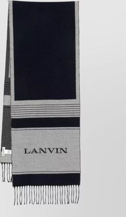 Lanvin two tone scarf fringe silk nylon