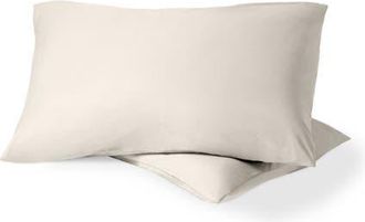 Bare Home 100% Organic Cotton Percale Cooling Pillowcase Set in French Beige at Nordstrom, Size Standard