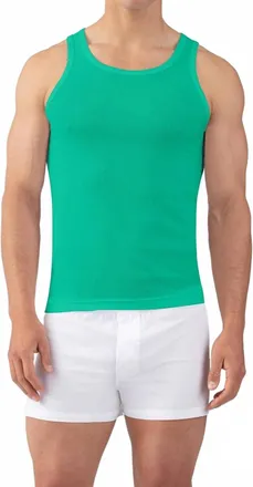 Ron Dorff Ribbed Tank Top In Grass Green