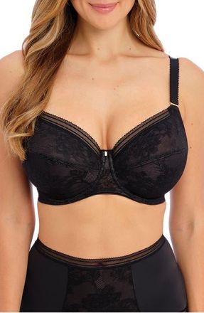 Fantasie Fusion Underwire Lace Side Support Bra in Black at Nordstrom, Size 30Dd