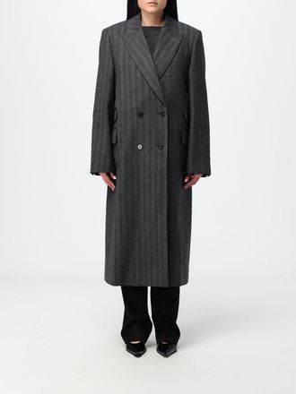 Givenchy Cappotto lungo doppiopetto in lana gessata relaxed fit