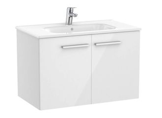 Roca Roca - Pack Unik Mueble Base Con Puertas + Lavabo Victoria Color: Blanco Brillo