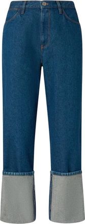 Pinko Straight Fit Denim Jeans met Borduursel - Dames - Regular Fit Jeans - Blauw - W28 - Denim - Jeans
