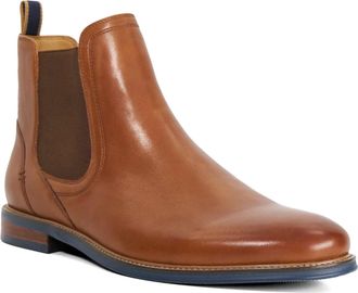 Dune London Mens Mckinley - Formal Leather Chelsea Boots - Tan - Size UK 11