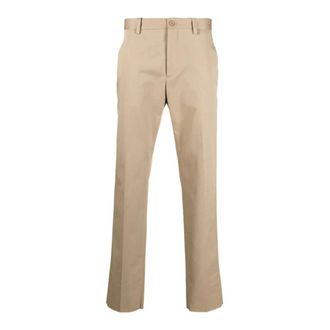 Etro Broeken, Heren, Beige, S, Leer, Getailleerde broek met medium taille