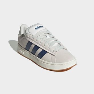 adidas Sneaker ADIDAS SPORTSWEAR GRAND COURT ALPHA, Herren, Gr. 42,5, weiss (orbit grau, dunkelblau, core wei&szlig;), Leder, Synthetik, Schuhe Sneaker, Design ins