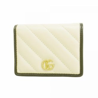 Gucci Black White Leather Wallet (Bi-Fold) (Pre-Owned)