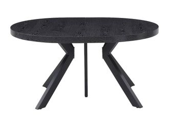 Vente-Unique Extendable Dining Table Seating 6 To 6 Cm MDF & Steel - Black
