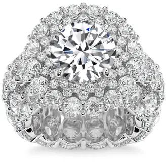 Pompeii3 Certified 26Ct Diamond Halo Engagement Ring in 14k Gold Lab Grown