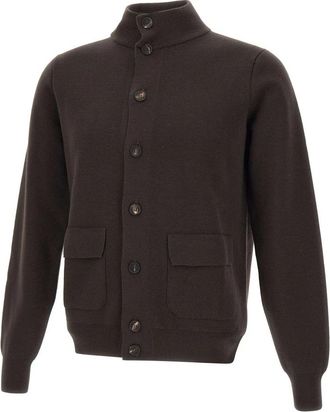 FILIPPO DE LAURENTIIS Wm 14M Jacket - Heren - Vesten - Bruin - 2XL - Wol - Truien & Vesten