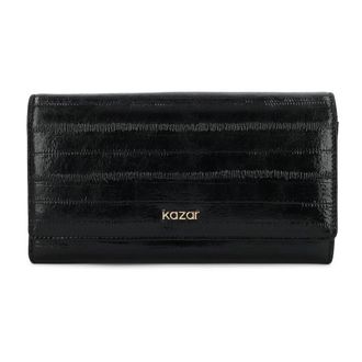 Kazar Jolene Oblong Portemonnee - Dames - Accessoires - Zwart - Maat: ONE Size Leer