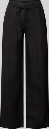 M.A.C Leinenhose mit Bindeg&uuml;rtel Modell Chiara Belt in Black, Gr&ouml;&szlig;e 34/30