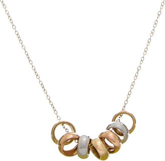 Italian Gold, Inc 10K 7 Lucky Rings Adjustable Necklace