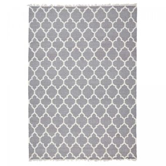 Un amour de tapis Alfombra kilim 110x160 cm tejidas a mano de lana gris