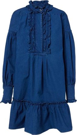 Valentino Garavani Elegante Zwarte Jurk - Dames - Korte kleedjes - Blauw - S - Katoen - Kleedjes