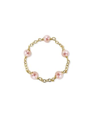Jewelmak 14K Natural Pink Pearl & Pearl Ring