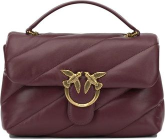 Pinko Pinko, Tassen, Dames, Rood, ONE Size, Katoen, Love Puff Maxi Quilt Shoulder Bag