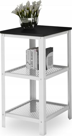 OEM Estanter&iacute;a Industrial De 3 Niveles Para Sala De Estar, Atornillada, 40x40x80 Cm, Blanca Y Negra, Minipearl