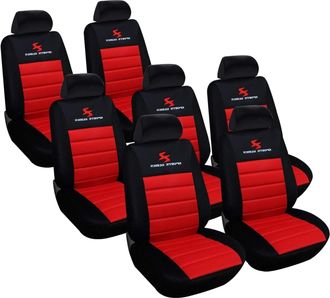 Woltu Woltu 7 Pz Set Coprisedili Universali Auto Seat Cover Protege Sedile Rosso