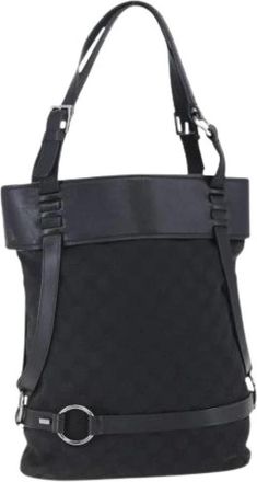 Gucci Pre-owned Backpacks, female, Black, Size: ONE SIZE Pre-owned Canvas Backpack