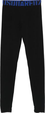 Dsquared2 logo-waistband leggings - women - Cotton/Elastane - M - Black