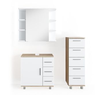 Vicco Conjunto De Muebles De Ba&ntilde;o Ilias, Sonoma, 3 Piezas, Con Mueble Alto