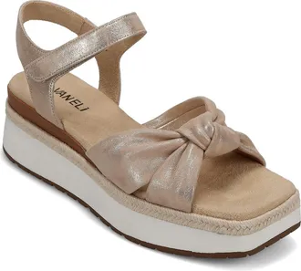 Vaneli Ekon Ankle Strap Platform Sandal in Champagne at Nordstrom, Size 6.5