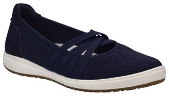 Josef Seibel Riemchenballerina JOSEF SEIBEL Caren 67, Damen, Gr. 36, blau (indigo), Leder, Textil, Schuhe Riemchenballerina, Slipper, Sneaker, Schlupfschuh mit Led