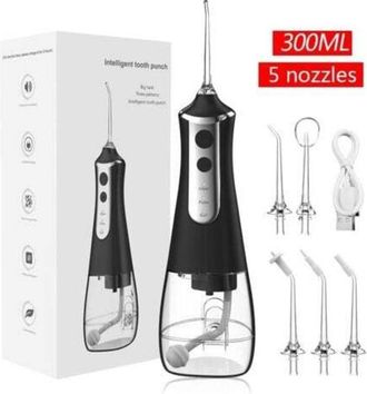 OEM Jet Dentaire - Sin Cable - 5 Modos - Deposito 300 Ml - Estanqueidad Ipx7 - Para Uso Domestico Y Viajes - 1 Unidad