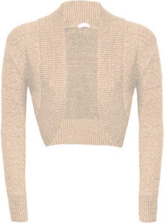 Generic New Ladies Womens Long Sleeve Shiny Knitted Metallic Lurex Shrug Bolero Cardigan Top Size 8-62