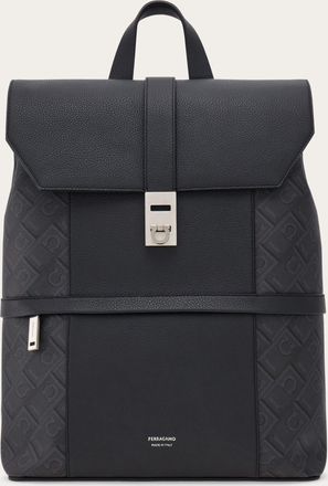 Ferragamo Uomo Zaino con fibbia Gancini Ferragamo Monogram Nero