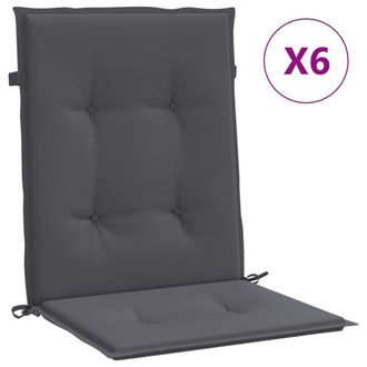 vidaXL Vidaxl - Coj&iacute;n Silla Jard&iacute;n Respaldo Bajo 6 Uds Tela Oxford Antracita