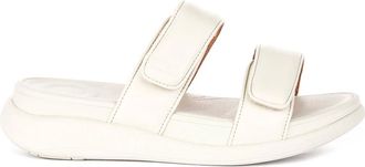 FitFlop Sliders, female, Beige, 7 UK, Chic Beige Faux Leather Womens Sandals