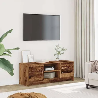 Berkfield Home TV Cabinet Old Wood 102x30x37.5 cm Engineered Wood in Brown