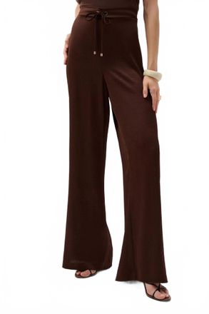 Joseph Ribkoff Drawstring Pull-On Wide Leg Pants In Mahogany