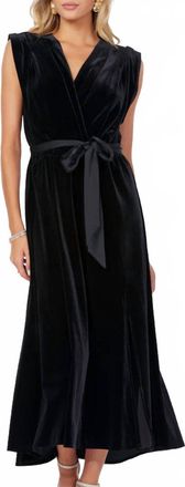 Bishop + Young Velvet Sleeveless Midi Dress In Black
