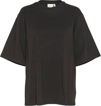 Gestuz Zwart Geborduurd T-shirt - Dames - T-shirts - Zwart - S - Katoen - Tops