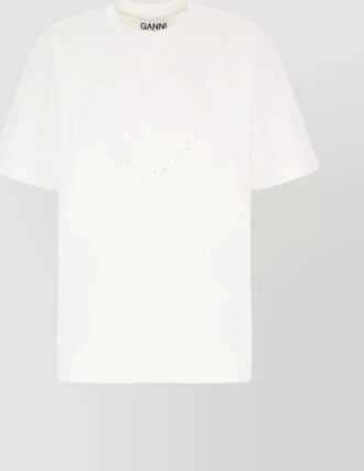 Ganni cotton t-shirt embellished graphic print