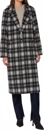 Velvet Heart Myrtle Plaid Coat In Black/grey