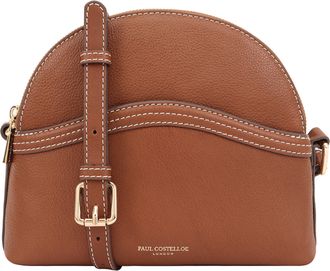 Paul Costelloe Womens Lanin Leather Cross Body Bag - Brown - One Size