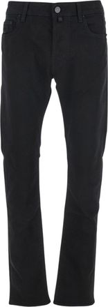 Jacob Cohen Minimalist Design Slim Fit Jeans with Logo Patch