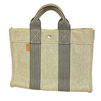 Herm&egrave;s Black Toile H Tote Bag (Pre-Owned)