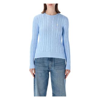 Polo Ralph Lauren Round-neck Knitwear, female, Blue, Size: M Julianna Classic Knit