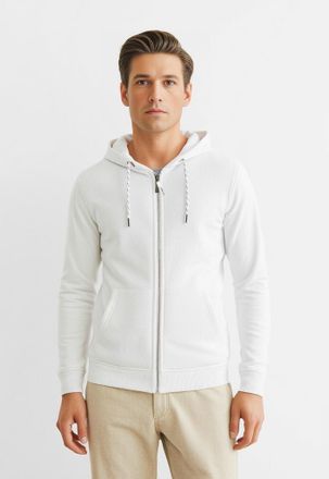 Indicode Kapuzensweatjacke INDICODE INPonto, Herren, Gr. XXL, weiss (sanftes wei&szlig;), Sweatware, Obermaterial: 60% Baumwolle, 40% Polyester, unifarben, regular f