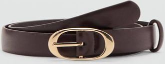 Mango Cintura fibbia ovale cioccolato - Donna - XL - MANGO