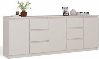 Topeshop Costa 1d3s 2d3s C&oacute;moda - 3 Puertas 6 Cajones - 200x75x40 Cm - Cachemire