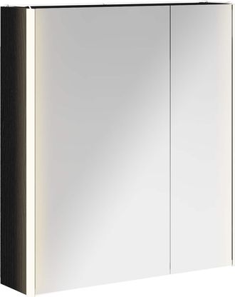 vidaXL Armario Con Espejo De Ba&ntilde;o Roble Negro 63,5 X 15,5 X 70 Cm Vidaxl