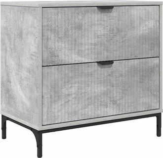 vidaXL Mesa De Noche Con Caj&oacute;n Gris Hormig&oacute;n 63.5 X 36 X 61 Cm Vidaxl